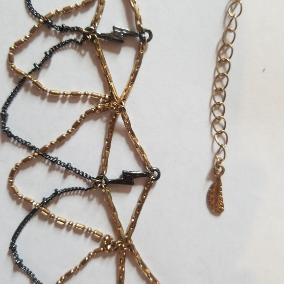 free people  mixed metals choker w lightning bolts - Picture 3 of 3
